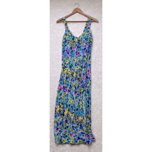 Zara Blue Floral Midi Dress - Picture 13 of 16